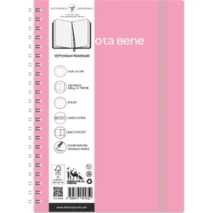 Victoria's Journals Nota Bene Spiralli Premium Sert Kapak Defter 14 8 x 21 cm Çizgili