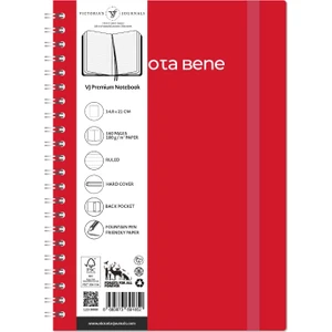 Victoria's Journals Nota Bene Spiralli Premium Sert Kapak Defter 14 8 x 21 cm Çizgili