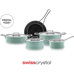 Swiss Crystal Mastermaid 9 Parça Tencere Seti Cabbage Green