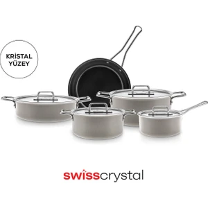 Swiss Crystal Mastermaid 9 Parça Tencere Seti Beige