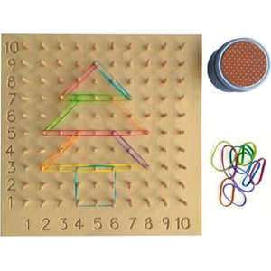 100 Lü Sayılar Geometrik Şekiller Ile Lastik ve Pim