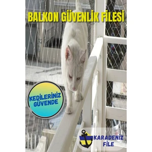KARADENİZ DEKOR AĞLARI Balkon Filesi 2,5 x 12 (Kuş Filesi, Kedi Filesi, Kuş Ağı, Kuş Önleme Filesi)