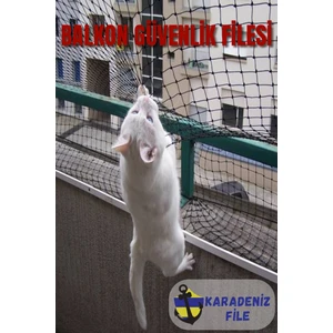 KARADENİZ DEKOR AĞLARI Balkon Filesi (Kalın - Siyah) 2.5 x 10 (Kuş Filesi, Kedi Filesi, Kuş Ağı, Kuş Önleme Filesi)