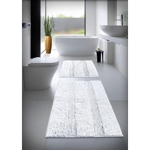 Cotton Crafty Pamuk Tafting Banyo Paspası, Banyo Halısı Makarna 2 Li Set 60X100 - 60X50