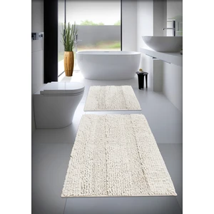 Cotton Crafty Pamuk Tafting Banyo Paspası, Banyo Halısı Makarna 2 Li Set 60X100 - 60X50