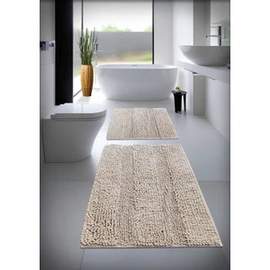 Cotton Crafty Pamuk Tafting Banyo Paspası, Banyo Halısı Makarna 2 Li Set 60X100 - 60X50
