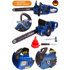 16'' 40 cm Pala Yeni Nesil Elektronik Kartlı Dark Blue Akülü Profesyonel Manyetik Ağaç Kesme Motoru