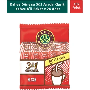 Kahve Dünyası 3ü1 Arada Klasik Kahve 8 x 18 gr x 24 Adet