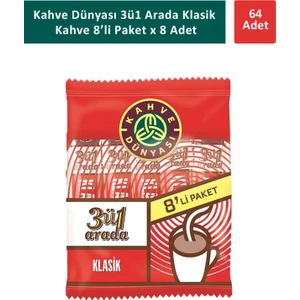 Kahve Dünyası 3ü1 Arada Klasik Kahve 8 x 18 gr x 8 Adet