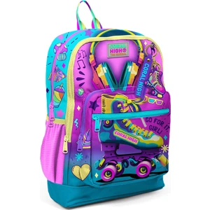 Coral High Kids Pembe Turkuaz Kulaklık Paten Desenli Okul Sırt Çantası 23754