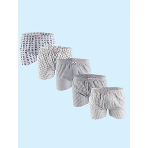 %100 Pamuk Erkek Empirme Boxer Karışık 5'li Paket 031