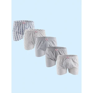 %100 Pamuk Erkek Empirme Boxer Karışık 5'li Paket 031