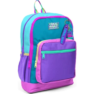 Coral High Su Geçirmez Ortopedik Çocuk Okul Sırt Çantası 14.4 Litre 38x27x14 cm Pembe Mor Turkuaz