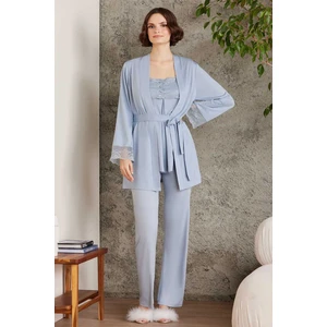 Pierre Cardin 2805 Hamile Lohusa Sabahlıklı Pijama Takım-Mist