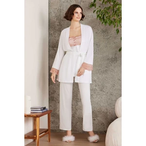 Pierre Cardin 2805 Hamile Lohusa Sabahlıklı Pijama Takım-Brandy