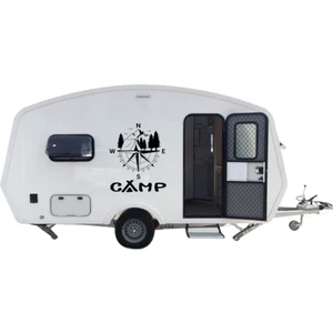 Karavan Camp, Pusula, Dağ, Doğa, Sticker Çekme Karavan, Moto Karavan