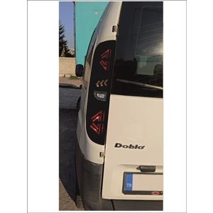Eyba Sticker Stop Farı LED Görünümlü Folyo Sticker Kaplama Doblo Orjinal Çizim-Birebir Uyumlu