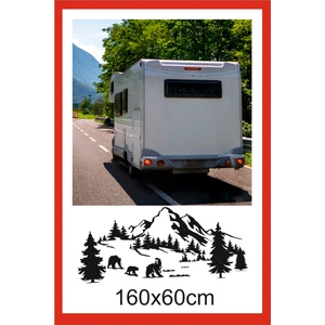 Ayı Sürüsü Dağ Orman Doğa Manzara Off Road Kam Karavan Sticker