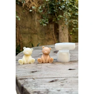 Rufus Concept Beyaz Silikon Teddy Bear Mini Mumluk Kalıbı – Dayanıklı, Esnek ve El Yapımı Modern Dekor Tasarımı