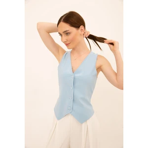 Düğmeli Klasik Kesim Yelek 36 - Mavi