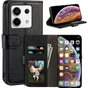 M.TK Moveteck Xiaomi Redmi Note 13 Pro 5g Kılıf 360 Tam Kaplar Deri Dokulu Kapaklı Kartvizit Bölmeli Cüzdan Standlı Kopçalı Kartlıklı Dikişli 360 Kapak