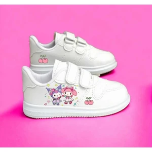 Amazoon Desing Kiraz Tatlık Kurom Baskılı Beyaz Bantlı Spor Ayakkabı Sneaker