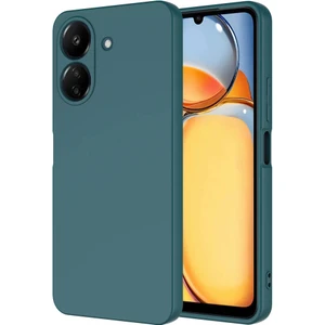 Case World Caseworld Xiaomi Redmi 13C Kapak Kamera Korumalı Içi Kadife Lansman Silikon Kılıf - Koyu Yeşil