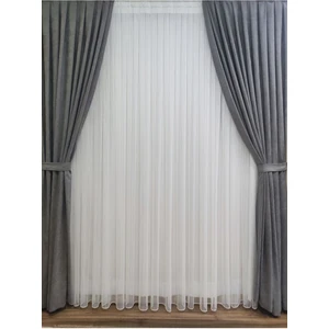 Tül Perde Fon Perde Güneşlik Takım Perde, 1-3 Sık Pile Tül Güneşlik Fon Hepsi Bir Arada Takım