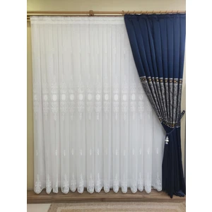 Damaks Osmanalı Desen Yüksek Kaliteli 1-3 Sık Pile Tül Perde, Ütü Istemeyen Yeni Sezon Tül Perde