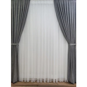 Tül Perde Fon Perde Güneşlik Takım Perde, 1-3 Sık Pile Tül Güneşlik Fon Hepsi Bir Arada Takım