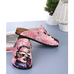 Aziz Şahin Shoes 8052 Asi Kadın Desenli Sabo Terlik