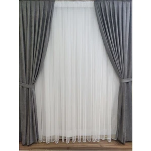 Tül Perde Fon Perde Güneşlik Takım Perde, 1-2 Seyrek Pile Tül Güneşlik Fon Hepsi Bir Arada Takım