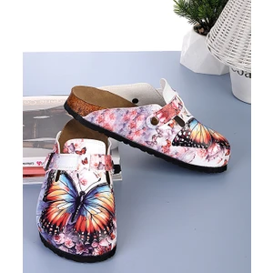 Aziz Şahin Shoes 8048 Renkli Kelebek Desenli Saboterlik