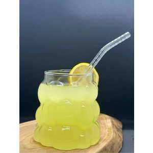 Her Şey Evinizde Pipetli Üzüm Bardak  Borosilikat Kokteyl ve Kahve Sunum Bardağı