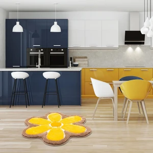 Miqna Studio Çiçek Yıkanabilir Dekoratif El Yapımı Halı 90X90 cm