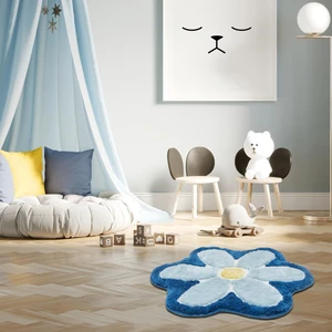 Miqna Studio Çiçek Yıkanabilir Dekoratif El Yapımı Halı 90X90 cm
