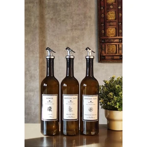 Amber Zeytinyağı Ayçiçek Yağı Sirke Şişesi Yağdanlık 3lü Set 750ML -Stantsız B3750-SZ B3750-SZ