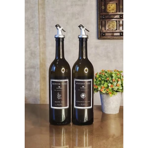 2'li 750 ml Zeytinyağı Sıvıyağ Şişesi Yağdanlık Yağlık 750SSBLIZ
