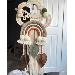 Makrome Ayıcklı Bulut Bebek Kapı Süsü
