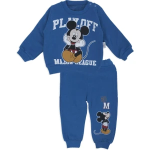 Erkek Bebek Mickey Mouse Baskılı Yazı 2'li Alt Üst Eşofman Takım