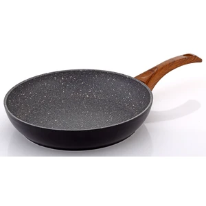 Vogue Ahşap Desenli Bakalit Kulplu Granit Tava -24cm