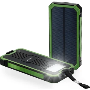 Güneş Enerjili Solar Powerbank 10000mah Led Işıklı Taşınabilir Şarj Cihazı Yeşil