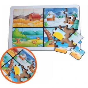 24 Parça Mevsimler Puzzle 29*19 cm