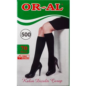 Oral Diz Altı Kadın Çorap 500 Siyah 70 Denye L Beden 5 Adet