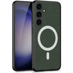 Samsung Galaxy S24 Plus Kılıf Magsafe Şarj Özellikli Deri Tasarımlı Zore Kıpta Nubuk Kapak