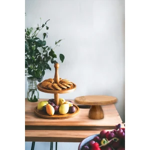 Justwood 2’Li 2 Katlı Kek Stantı Ve 25/10 Cm Lucca Pasta Sunumluk Seti