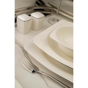 Kütahya Porselen Bone Mare 62 Parça 12 Kişilik Yemek Takımı Platin Fileli