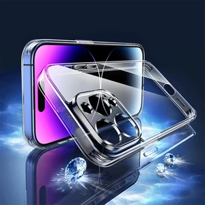 iPhone 14 Pro Max Şeffaf Kılıf 3D Kamera Korumalı 0.7mm Fit Tasarım Esnek Silikon