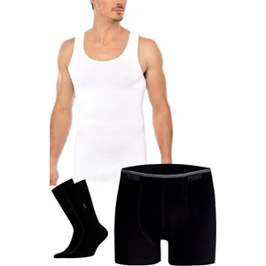 Erkek Pamuklu Ekonomik Iç Giyim Çorap Boxer Atlet Set