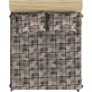 Pamuklu Polycotton Renkli Ekose 160X200 + 2*(50X70) Yüksek Kenarlı Çift Kişilik Lastikli Çarşaf Takımı